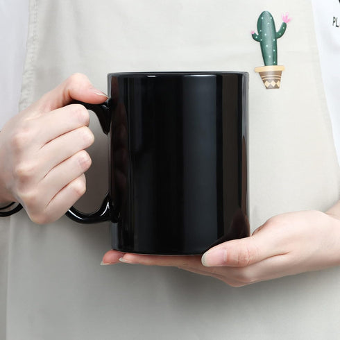 harebe 22 OZ Extra Large Coffee Mug, Smooth Ceramic Boss Giant Tea Cup Big Capacity and Handle for Dad Men, Black...