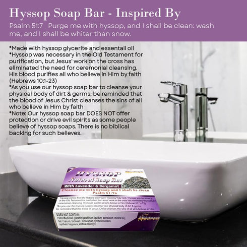 Cleanse Me with Hyssop and I Shall Be Clean Hyssop Natural Soap Bar -1 Soap Bar (Lavender & Bergamot)...