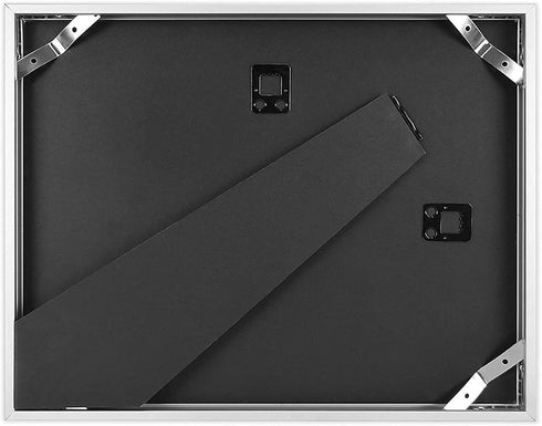 Golden State Art, 8.5x11 Aluminum Certificate Frame, Metal Diploma Frames for 8.5 x 11 Documents, Real Glass Front with Easel Stand (Silver, 1 Pac...
