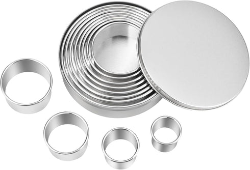 Round Cookie Press Set, 12 Graduated Circle Pastry Press, Heavy Duty Commercial Grade 18/8 304 Stainless Steel Cookie And Dough Press...