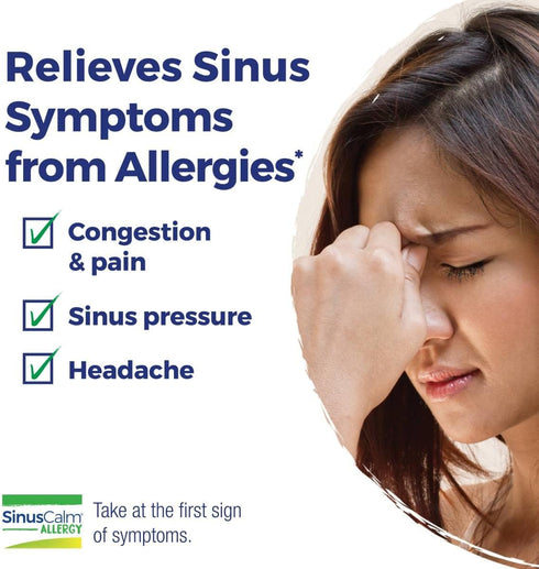 Boiron SinusCalm Allergy Tablets for Relief from Sinus Pressure, Sinus Headache, or Sinus Congestion and Pain - 60 Count...