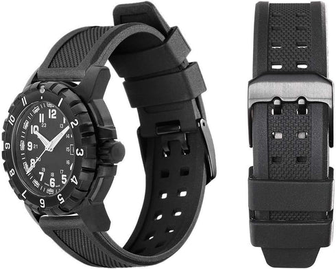 iStrap Replacement for Luminox Silicone Watch Band 23mm Rubber Strap for 3050 3080 and 3950 Series...