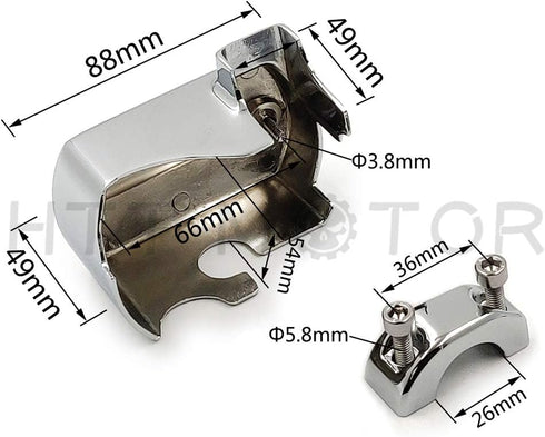 HTT Motorcycle Chrome Front Brake Fluid Master Cylinder Cover For 1998-2013 V-Star 650/2009-2013 V-Star 950/1999-2013 V-Star 1100/2007-2013 V-Star...