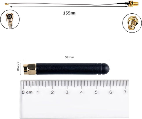 6PCS 915MHz Lora Antenna with U.FL/IPEX1.0 to Female SMA Cable 2DBI Gain Antenna for Lora Board Lora32u4 II WiFi Module Lora32 IoT...