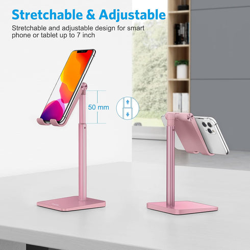 OMOTON Cell Phone Stand, Adjustable Angle Height Desk Phone Dock Holder for iPhone SE 2/11 / 11 Pro/XS Max/XR, Samsung Galaxy S20 / S10 / S9 / S8 ...