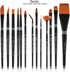 Creative Mark Beste Golden Taklon Hair Brushes - Watercolor Paint Brushes for Acrylic, Watercolor, Water-Soluble Oil, and Any Wet Paint - Dagger S...
