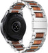 iiteeology Wooden Stainless Steel Link Band Compatible with Samsung Galaxy Watch 46mm, Gear S3 Classic/Galaxy Watch 3 45mm - Silver...