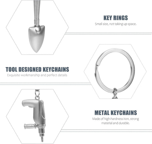 Garneck 5PCS TOOL KEYCHAIN- Mini Wrench Wrench Pendant Keychain, Tool Modeling Keychains Tool Keychain Metal...