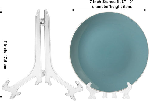 15 Pcs 7 Inch Clear Plastic Easels or Stand/Plate Holders, Displays Pictures/Photos, Artworks, Posters, Small Boards...