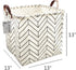 Square Canvas Toy Storage Bins Basket with Handle Collapsible Toy Organizer for Nursery Storage, Kid's Toy & Laundry, Gift Baskets(White-Geometric...