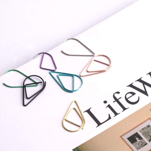 300 Pieces Multicolor Cute Paper Clips, Smooth Stainless Steel Drop-Shaped Colorful Wire Small Paperclips for Office Supplies Girls Kids School St...