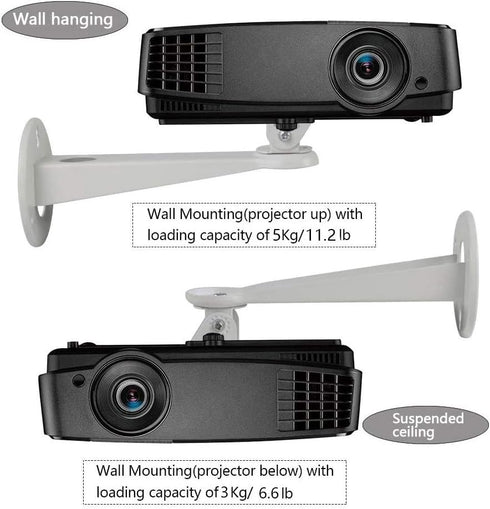 Mini Projector Wall Mount/Projector Hanger/CCTV Security Camera Housing Mounting Bracket(White) - for CCTV/Camera/Projector/Webcam - with Load 11 ...