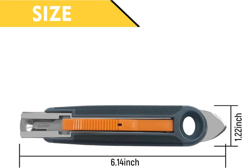 XW 4-pack Self-retracting Safety Box Cutter, Utility Knife with Quick Blade Change, Extra 10 Blades Included...