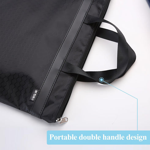 M&G Zipper Pouch with Handle 12x15 in Large Pocket File Bag, A4 Foldable Document Storage Bag for Office Carrying Paper Files Books Filing Folder ...