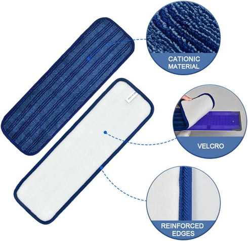 4 PCS Washable and Reusable Mop Pads Compatible with Swiffer Wet Jet Mop, Replacement Pads for Hardwood Floor Cleaning, Dry Wet Mopping Cloths for...