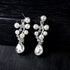 Bride Crystals Rhinestones Pearls Necklace Earrings Set Bridal Wedding Jewelry Sets Rhinestone Choker Necklace Prom Party Costume Jewelry Set for ...