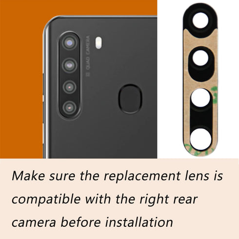 Rear Camera Glass Lens Replacement with Adhesive & Repair Toolkit & Back Camera Cover for Samsung A21...