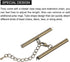 uxcell 10Sets Slide on End Clasps with Lobster Claw Clasps & Extension Chain, 40mm Tube Slider Crimp Cord Ends for DIY Craft Making, Bronze Tone...