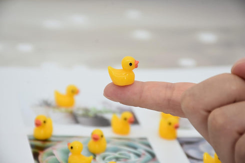 70 Pcs Tiny Ducks Mini Resin Ducks Miniature Ornaments for Slime, Dollhouse, Garden Decoration(Mixed Duck)...
