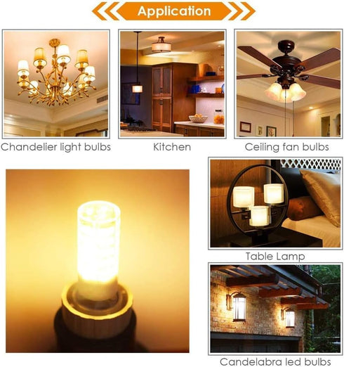 E11 led Bulb 75w 100w Halogen Bulbs Replacement, Warm White 3000K JD T3 T4 e11 Mini Candelabra Base 110V 120V 130 Voltage Input Light Bulbs, Pack ...
