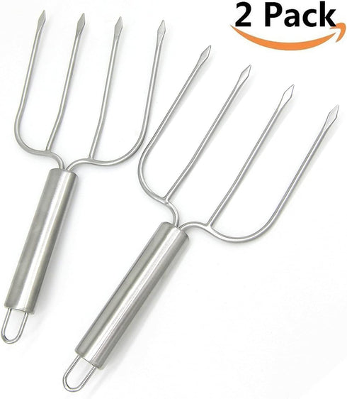KAYCROWN Stainless Steel Turkey & Roast Lifters, Set of 2 - Turkey and Poultry Lifters Roaster Poultry Forks Great for Thanksgiving, Transfer Turk...