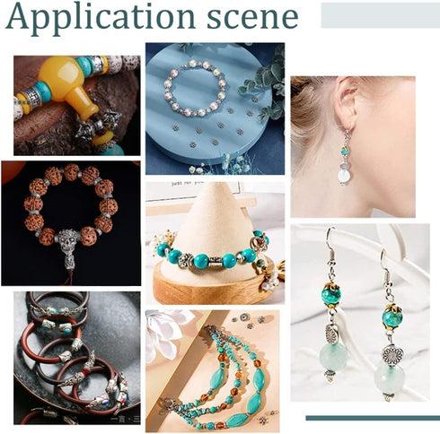 PH PandaHall 540pcs 18 Styles Spacer Beads, Antique Bronze Tibetan Alloy Jewelry Beads Bicone Flower Metal Spacers for Bracelet Necklace Jewelry M...