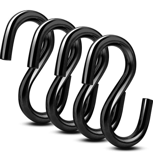 Shappy S Hooks Heavy Duty, Max 441 Lbs Black S Hooks for Hanging Plants Hammock S Shaped Hanging Hooks Strong Utility Hooks for Swing Pots Pans Ki...