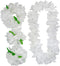 4 Pcs White Hawaiian Leis with Green Leaves for Graduation Party, Dance Party, Photo Prop in Outdoors (White-02)...