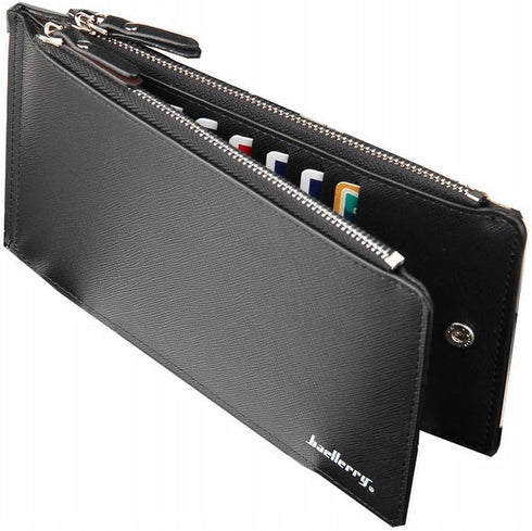 Long Bifold Multi Card Holder Wallet Leather Purse with Zipper Pocket for Men...