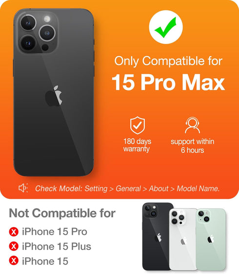 TORRAS Magnetic Slim-Fit for iPhone 15 Pro Max Case, Ultra-Thin 15 ProMax Phone Case Compatible with MagSafe, Lightweight Anti-Scratch Matte Hard ...