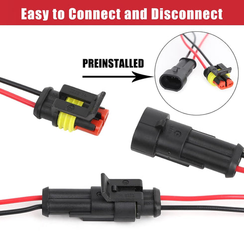 Auto Waterproof Electrical Connector,2 Pin 16 AWG High Load Connectors for Car, Truck, Boat, and Other Wire Connections....