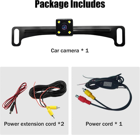B-Qtech Car License Plate Backup Camera, Rear View Camera Waterproof HD Color Night Vision Wide Viewing Angle, Back Up Camera for Car/Truck/Pickup...