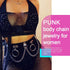 Nicute Punk Leather Chain Belt Black Goth Waist Chain Rave Body Chain Accessories for Women...
