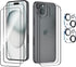 Front and Back Screen Protector Glass Compatible with iPhone 15 Plus 6.7 inch, 2 Pcs Front Protector+ 2 Pcs Back Protector + 2 Pcs Camera Lens Pro...