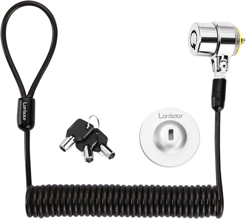 Security Hardware Cable Lock Kit,Retractable Cable Lock Portable Keyed Laptop Lock 3 Keys 6.2Ft for Monitors, Laptops, MacBooks, Tablets, iPad,Mac...