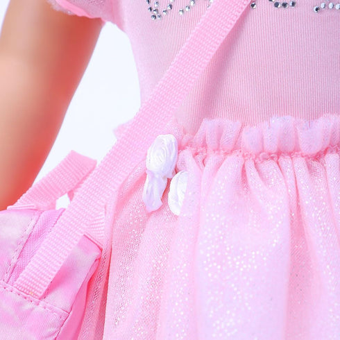 18 Inch Doll Clothes Accessories - Ballet Ballerina Dress Set Fit 18" Doll, Includes Pink Leotard, Tights, Tutu, Slippers, Dance Bag and Hairband...