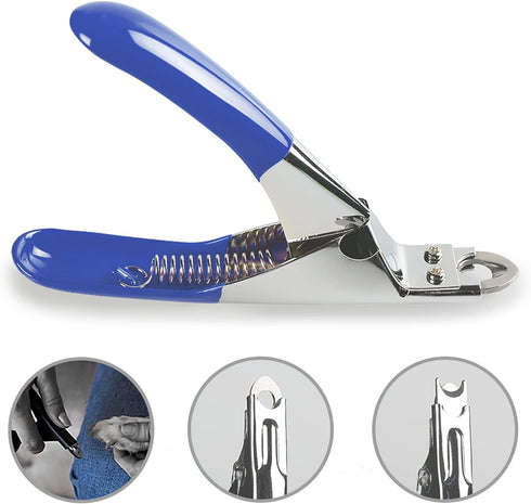 Dog Cat Pets Nail Clippers, Professional Pets Claw Trimmer with Free Nail File, Sharp Stainless Steel Blade, Sturdy Non Slip Handles - for Safe, P...