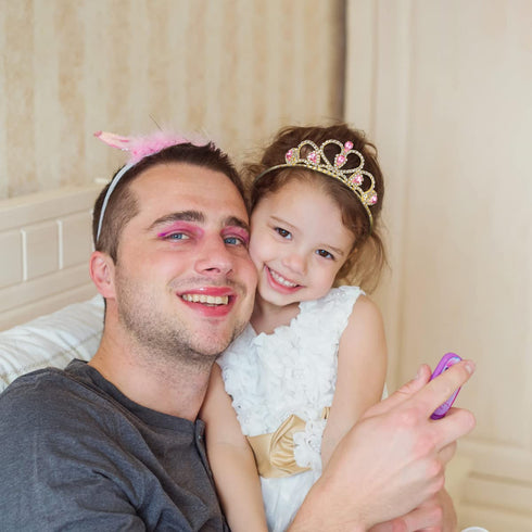 Lovelyshop Pink Gems Rhinestone Gold Tiara for Little Kid Big Kid Prom Birthday Princess Crown...
