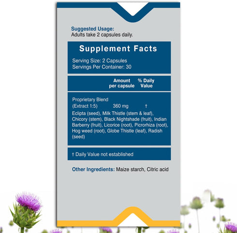 Herbion Naturals Liver Support Herbal Blend with Milk Thistle, Supports Healthy Liver Function and Appetite, Promotes Detoxification, 60 Vegicaps...