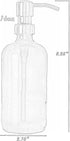 Industrial Rewind Clear Glass Soap Dispenser with Brass Metal Pump and Non Slip Coaster - 16oz Refillable Liquid Soap Dispenser Pump Bottle for Ba...