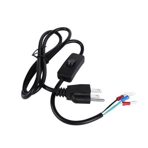 DROK 4FT Power Cable 3 Prong Grounding Plug, AC Power Cord Extension Cord with Switch On/Off and Fork Terminal Connectors, AC/DC Adapter 18 AWG fo...