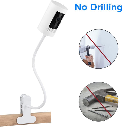 2Pack Clamp Mount for Ring Stick Up Cam & Ring Indoor Cam 1st Gen, Flexible Gooseneck Mounting Bracket to Attach Your Camera Anywhere with No Tool...
