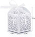 50PCS Baptism Favor Boxes, 2.2''x2.2''x2.2''Laser Cut Favor Boxes with 50 Ribbons for Baby Shower Favors Baptism Decorations First Communion Party...