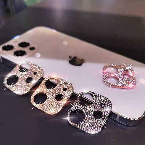 Omorro for iPhone 13 Pro Bling Lens Protector, Camera Cover 3D Glitter Crystal Diamond Rhinestone Shining Dots Metal Protective Decoration Sticker...