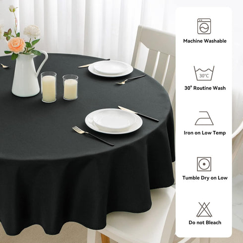 Romanstile Round Waterproof Tablecloth, Stain Resistant Washable Table Cloths Wrinkle Free Polyester Table Covers for Kitchen Dining Party Wedding...