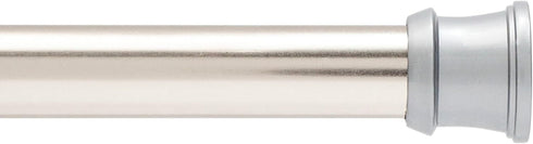 Kenney KN609C/18 Twist & Fit No Tools Camlock Tension Easy Install Shower Curtain Rod with Non-Slip, On-Scratch Ends, 42-72" Adjustable Length, Br...