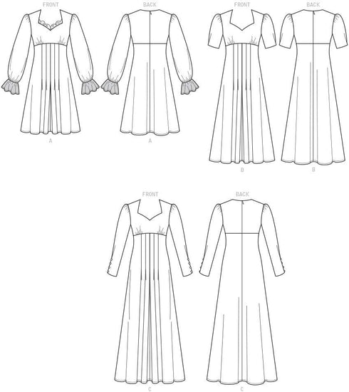 Butterick Patterns Women's Knee Ankle Length Pleater Dress Sewing Patterns, 6-8-10-12-14, White...