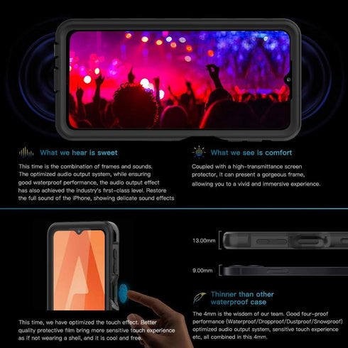 for Samsung Galaxy A32 5G Phone Case Waterproof IP68 Certified Dustproof Shockproof Built-in Screen Protector Full Body Phone Case for Samsung Gal...
