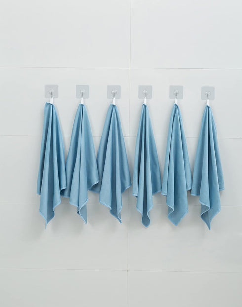 12 Pack Microfiber Glass Cleaning Cloth, 12 Inch X 16 Inch, Lint Free Quickly Clean Windows, Mirrors, Glasses, Phone Screens, Camera lenses, Blue...