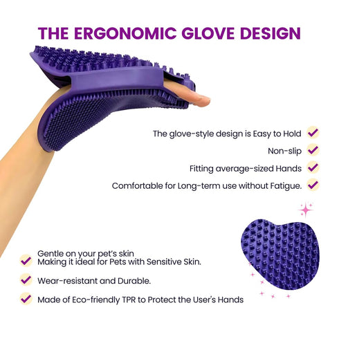 Pet Double-Sided 2 in 1 Massage Bath Brush Grooming - For wet/dry hair - Rubber Brush for Bathing, Massaging, Hair Removal, and Deshedding - For D...